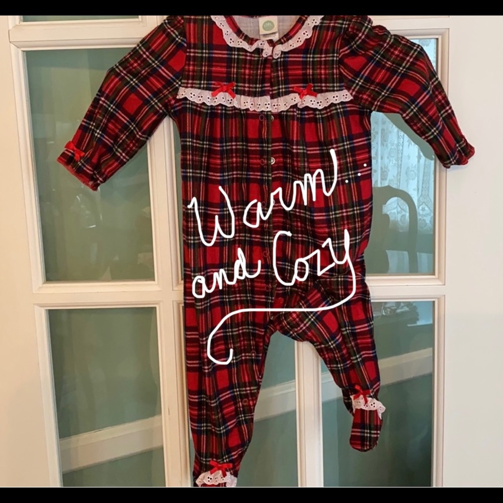 Little Me red plaid sleeper